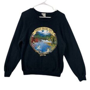 Vintage Bassett Walker Men’s L Black Crewneck Sweatshirt USA‎ Made Pullover 90s